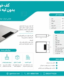بنر اینفوگرافی از پریز کف خواب 6 ماژول 20×20 بدون لبه سرامیک‌خور | استیل 304